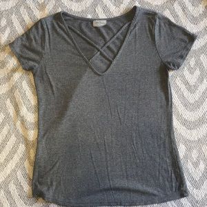 Gray short sleeve top